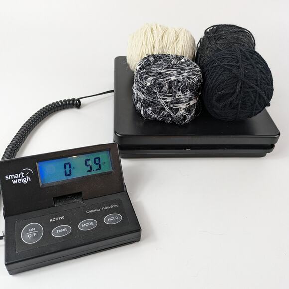 Black White Fiber Lot Bundle Specialty Yarn Thread Craft Knit Crochet Embroider - Picture 7 of 7